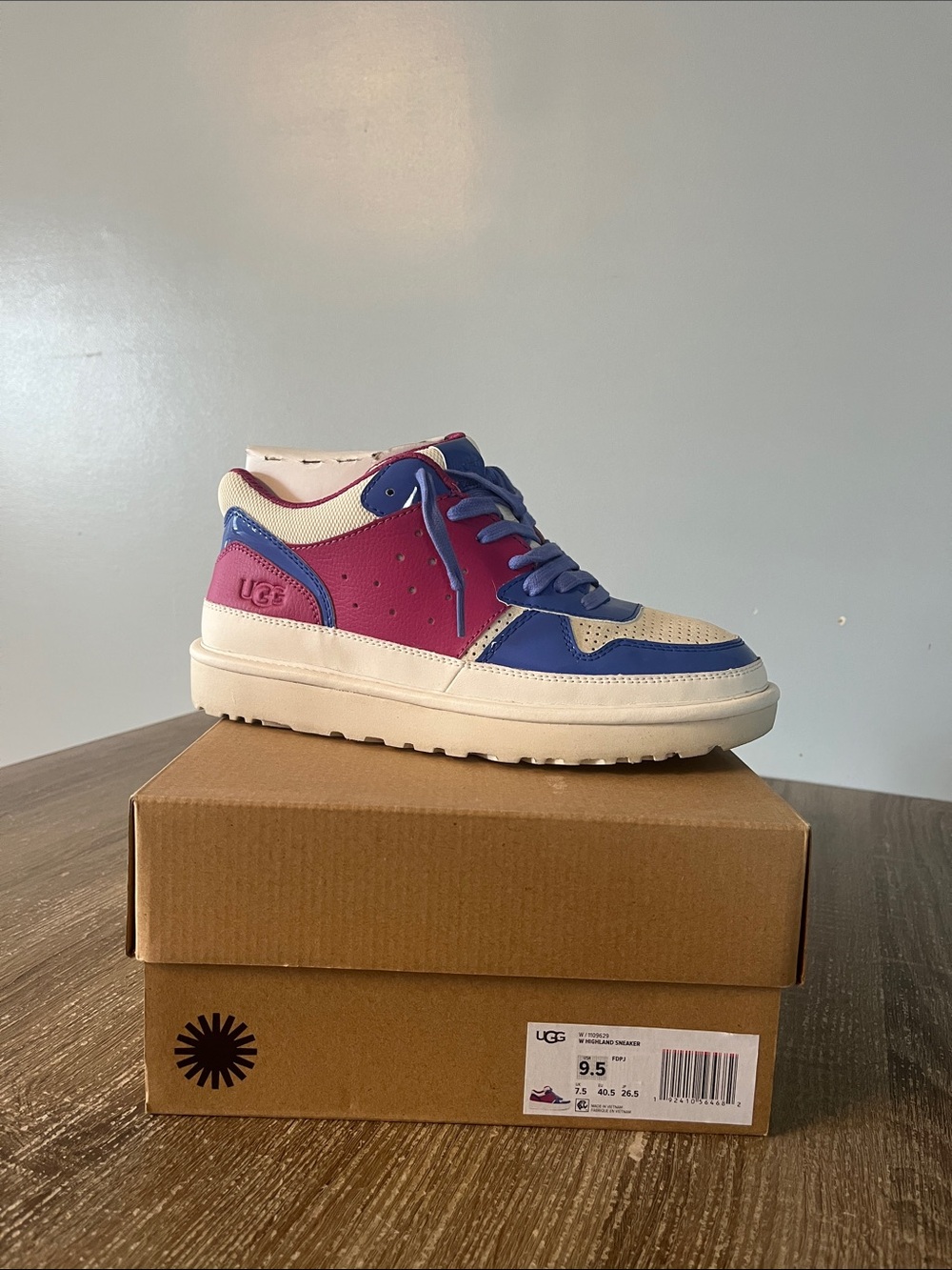 UGG Women Pink and Blue High-Top Sneakers